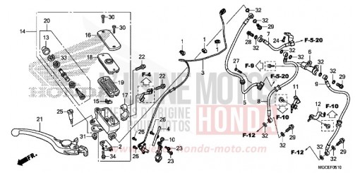 MASTRO FRENO ANTERIORE (CB1100A/SA/SAD) CB1100AE di 2014